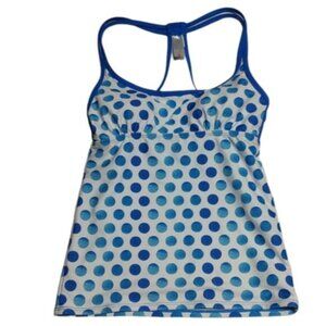 Lime Ricki Blue Dot Tankini Top S